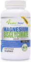 Magnezyum Bisglycinate 200 mg% 100 Chelated - Max Abxia & Bioavailability, Full Reffered & Buffered, No Laxative Effect - Sleep, Energy, Leg Cramps, Headaches - Non-GMOMO