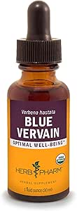 Herb Pharm Certified Organic Vervain Liquid Extract, Blue, 1 Fl Oz