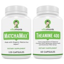 VitaMonk MatchaMax Matcha Capsules & L-Theanine 400 mg - Boost Energy and improve Focus Sche
