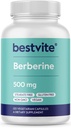 Berberine 500 mg Per Capsule (120 Vejetaryen Capsules) - No Fillers - No Stearates - No Flow Agents - Vegan - Gluten Free - Non GMO