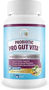 Probiotic Pro Gut Vita - Gut Health Support Probiotic & Vitamin Formula - Προώθηση της υγιούς πήξεως, της θρεπτικής απορρόφησης, κινήσεις του εντέρου - Βοήθεια για τη βελτίωση του μικροβιώματος του εντέρου για πρόσθετα οφέλη για την υγεία