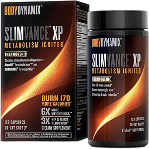 Slimvance XP Metabolism Igniter, Botanik Diyet Desteği, Gelişmiş Termogenik, Burn More Calories, Kilo & Fat Kaybı, Enerji, Focus, For Men & Women, Proven Materials & Caffeine, 120 Kont, 30 Svgn