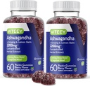 Viteey Ashwagandha Gummies με Ginseng & Lemon Balm - Mood, Calm & Stress Υποστήριξη Ashwagandha Συμπληρώματα - Vegan, Gluten-Free - 120 Count