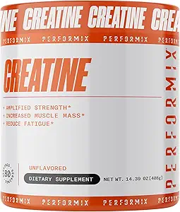 PERFORMIX - Creatine Monohydrate - 5000 mg ανά υπηρεσία (5g) - Προ προπόνηση - Αύξηση της μυϊκής μάζας, Βελτίωση της δύναμης & μείωση της κόπωσης - Creatine Monohydrate Powder - Unflaved - 80 Services - 400g