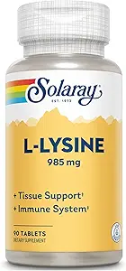 Solaray L- Lysine - 90 δισκία - Υποστήριξη ιστών & ανοσοποιητικού συστήματος - Vegan, Μη- ΓΤΟ - 30 εξυπηρετήσεις