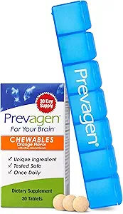 Prevagen Regular Strength Orange Chewables - 30 Tabletler (1 Ay Supply) | Beyniniz için formüle edildi | Apoaequorin Plus Vitamin D3 7Day Pill Minder