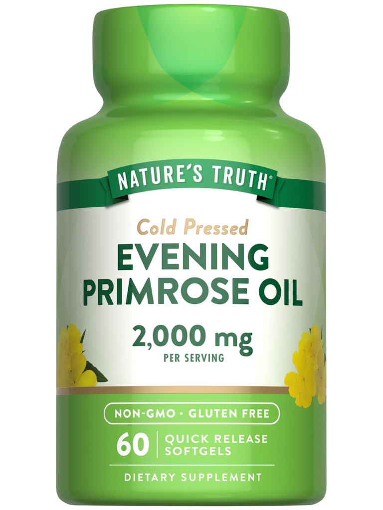 Nature's Truth Evening Primrose Oil Softgels | Cold Pressed | Non-GMO & Gluten Free Supplement Supplement