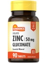 Sundance çinko Supplement 50 mg | 90 Tabletler | Chelated Essential Mineral | Vejetary, Non-GMO ve Gluten Free