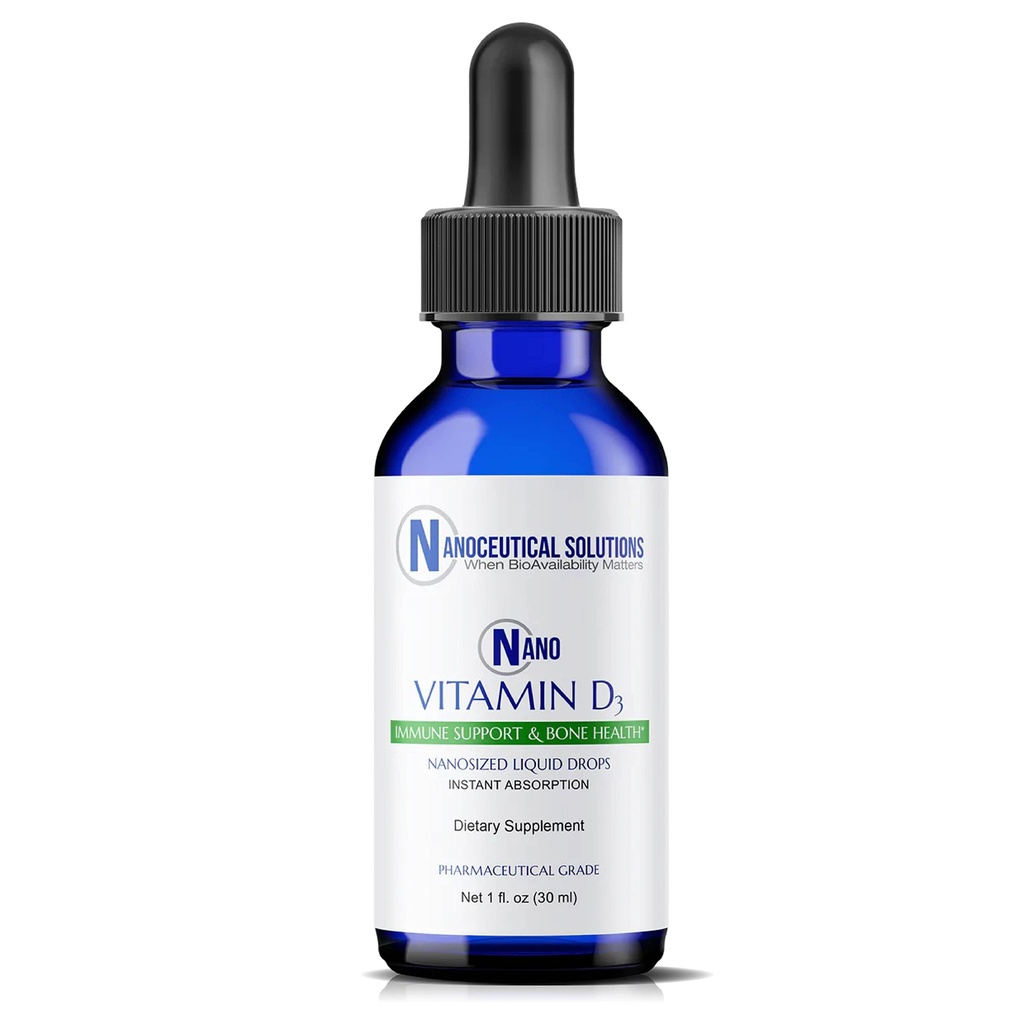NANO VITAMIN D3 Nano boyutlu sıvı damlaları, RAPID ABSORPTION, 5000 IU güçlü formülasyon, kemik ve kas güçlendirin, sağlıklı kalbi destekler. 30 ml şişe, 1 ay tedarik.