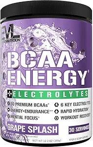 EVL BCAAs Amino Asits Toz - BCAA Energy Pre Workout Toz for Muscle Recovery Lean growth and Endurance - Rehydating Post Workout Recovery Drink with 6 Key Electrolytes - Grape Outlet