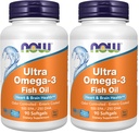 NOW Συμπληρώματα, Ultra Omega-3 Molecularly Αποσταγμένο και Enteric Coated, 90 Softgels (Pack of 2)