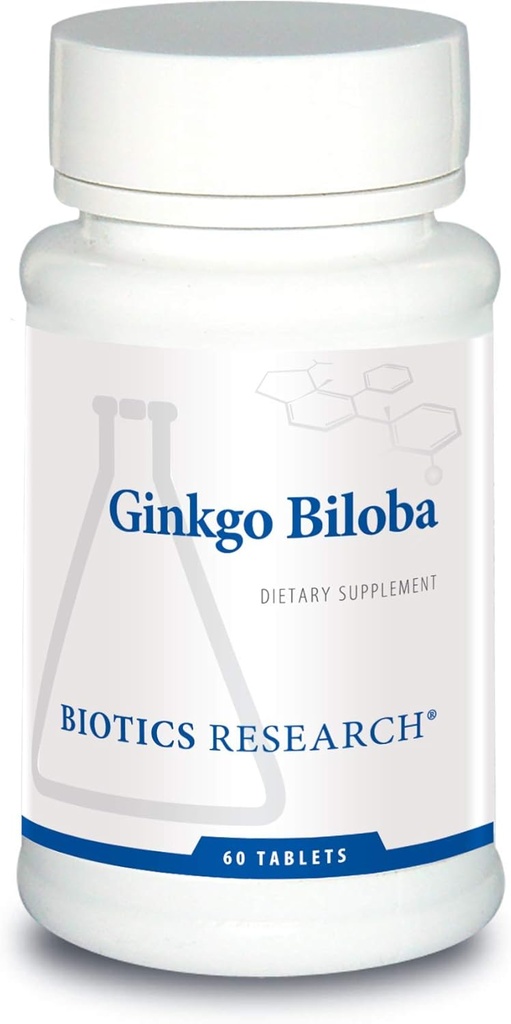 Biotics Araştırma Ginkgo Biloba % 24 Ginkgo Biloba Percent Extract, Brain Supplement, Nootropic, Focus, Energy, Memory, Health Aging. 60 Tabletler