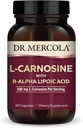 Δρ. Mercola L-Καρνοσίνη με R-ALA Συμπλήρωμα διατροφής, 500 mg L-Καρνοσίνη ανά Σερβίρισμα, 30 Σερβιέτες (60 κάψουλες), Μη ΓΤΟ, Χωρίς γλουτένη, Χωρίς σόγια