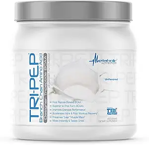 Metabolik Beslenme - TRIPEP - Tri-Peptide Şube Zinciri, BCAA Toz, Pre Intra Post Workout Supplement, Unflavored, 400 Grams (40 Hizmet)