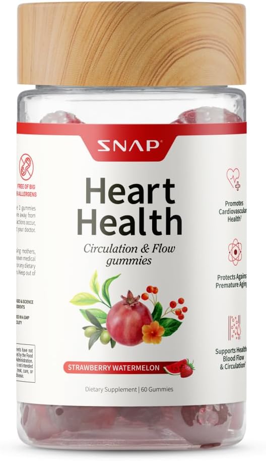 Συμπληρώματα Heart Health Gummies, Συμπληρώματα Κυκλοφορίας Αίματος, CoQ10 Συμπληρώματα Υγείας Καρδιάς, Συμπλήρωμα Ροής Αίματος, Χωρίς Ζάχαρη, 60 Gummies