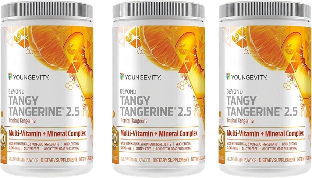 Youngevity Beyond Tangy Tangerine 2.5 Tropical Tangerine Ultimate Multi-Vitamin & Mineral Complex - Made with Natural & Whole Foods 