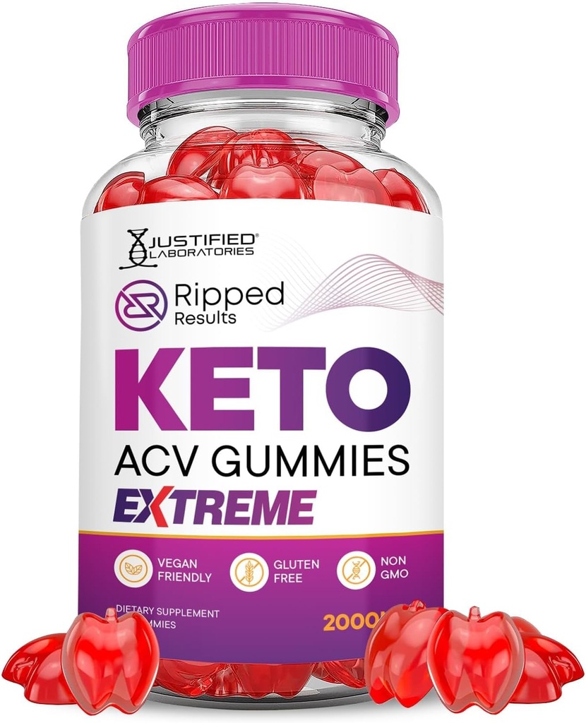 Sadece laboratuvarlar Ripped Sonuçlar Keto ACV Gummies Extreme 2000MG Ripped Results Keto Gummies Apple Cider Vinegar Formulated with Pomegranate Beet Juice B12 Vegan Non GMO 60 Gummys