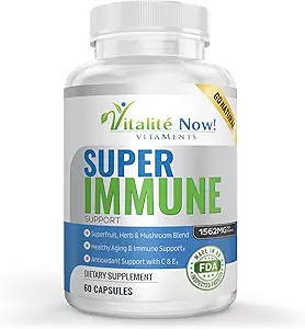 Super Wellness Immune Booster - Quercetin Ανοσία Υποστήριξη, 25 Βιταμίνες, Βότανα, Superfoods, Μανιτάρια - Βιταμίνες C & E - Σελήνιο - Turmeric - Ανοσοποιητική Άμυνα Συμπλήρωμα - 60 Κάψουλες