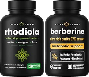 NutraChamps Complete Stress & Metabolic Balance: Rhodiola & Berberine Duo