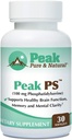 Peak Pure & Natural “Peak PS” Phosphatidylserine Brain Health Supplement - Χωρίς σόγια Nootropic για την υγεία μνήμης - Συμπλήρωμα για την υγεία του εγκεφάλου - 30 Count 100mg Softgels