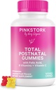 Pink Stork Total Postnatal Vitamin Gummies - Postpartum Recovery ve Lactation Support - Folic Acid, B6, & Vitamin C - Postpartum Essentials - 60 Gummy Vitamins -