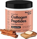 Mükemmel Keto Collagen Hydro Protein Tozu MCT Oil, Hydrolyzed Collagen, Type I & III Supplement, Gluten Free Grass Fed, Low Carb, Keto Coffee Creamer, Women & Men için Collagen, Cinnamon Tost