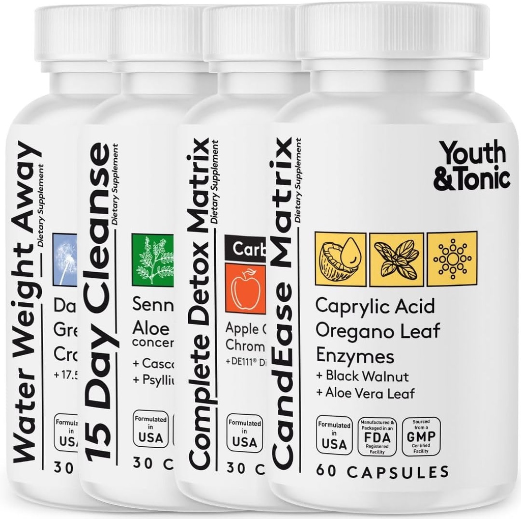 Youth & Tonic Complete Body Detox for Cleanse, Normal Acidity Gut Level and Water Detoxing – 150 Χάπια