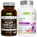 Vegan Omega-3 Algae Oil + Advanced Kids Multivitamin Gummy Bundle, Υψηλής συγκέντρωσης DHA & EPA + Βιταμίνη A, B, C, D3 & E, Καθαρά συστατικά 60 Softgels + 90 Berry Flavor Gummies, από Igenus