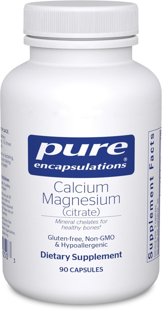 Saf Enkapsülasyonlar Magnezyum (Citrate) - 240 guba & 240 g Magnezyum - Bone Health Support - Non-GMO & Vegan - 90 Capsules