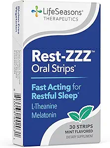 Rest-ZZZ Oral Strips - Ισχυρή υποστήριξη ύπνου συμπλήρωμα - πτώση ύπνου & Μείνετε κοιμισμένοι - Ηρεμεί νευρικό σύστημα - Φυσικά Ευκολία & ανησυχία - χαμηλή δόση μελατονίνη GABA & χαμομήλι - 30 εξυπηρετούν
