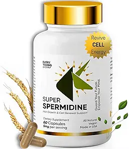 Kadın ve Erkekler için% 100 Doğal Super spermidine Supplements | 4X Malzemeler Hücre Sağlığı ve Saç Büyümenizi Süperleştirmek | Anti Aging Supplement Box