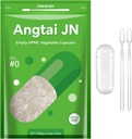 Boyut 0 Capsules Boş Vegan Plant Esaslı Clear (1,000 Count) Gluten Free, Non-GMO, Hell sertifikalı Pill Caps, 2 Spoons for Vegetarian DIY Your Own Supplements