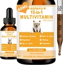 15 σε 1 Πολυβιταμίνη για σκύλους - Σκύλος Multivitamin Liquid Support Joint, Gut & Immune Health - Canine Digestion, Heart, Skin & Coat Health - Βιταμίνη συμπληρώματα για κουτάβι - Bacon Flavor