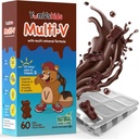 YUM-V'S - Çocuklar Multivitamin Chewable Chocolate Bears - Çocuklar için Çokvitamin - 16 Vitamin ve Mineraller - Vitaminler D, çinko, C, B Kompleksi ve Daha Fazlası, 60 Kont Pack of 1