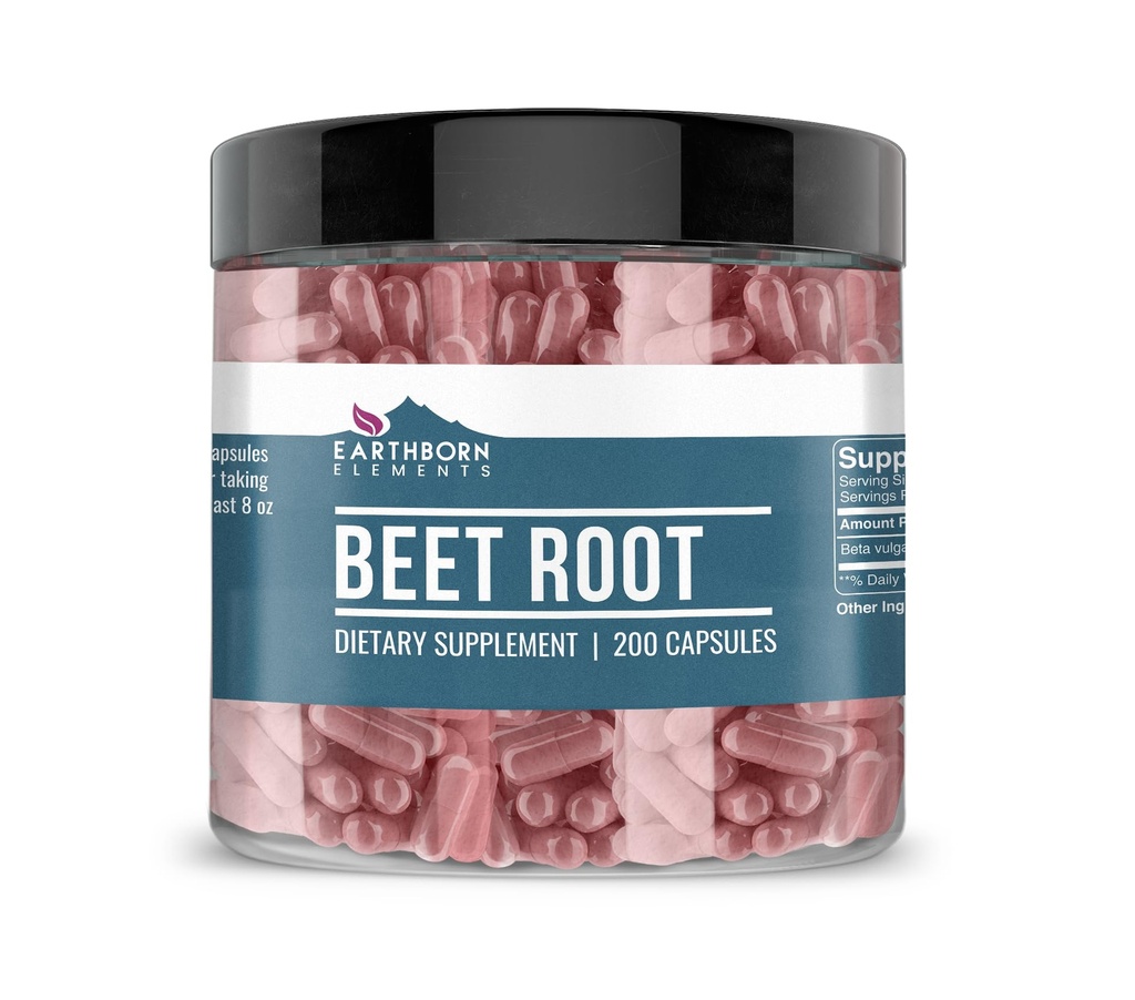 Earthborn Elements Beet Root 200 Κάψουλες, Αγνή & Αδιάλυτη, Χωρίς Πρόσθετα