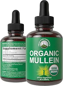 USDA Organik Mullein Leaf Drops for Lungs, Respiratory Health, Detox, Cleanse. Kadınlar için yüksek Bioavailability, Erkekler, Çocuklar. Sıvı Tincture Supplement. Sooth Lungs, Cough, Congestion. Vegan, Zero Sugar