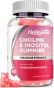 Προγεννητική Choline Ινοσιτόλη Gummies, Chewable Choline συμπλήρωμα με DHA, προγεννητική βιταμίνη για γυναίκες & παιδιά, υποστήριξη νευρικό σύστημα, ανοσοποιητικό & εγκεφαλική υγεία, Vegan Φράουλα Γεύση, Χωρίς ζάχαρη, 60 Ct