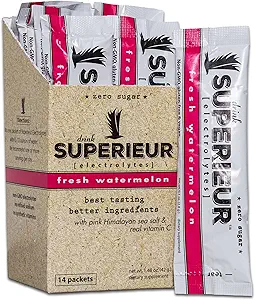 Superieur Electrolyte Toz Paketleri - Vegan Electrolyte Hydration Toz w/Sea Minerals - Keto Friendly, Non-GMO, Zero Sugar Electrolyte Supplement - Sağlıklı Spor İçilir - Watermelon (14 Paketler)