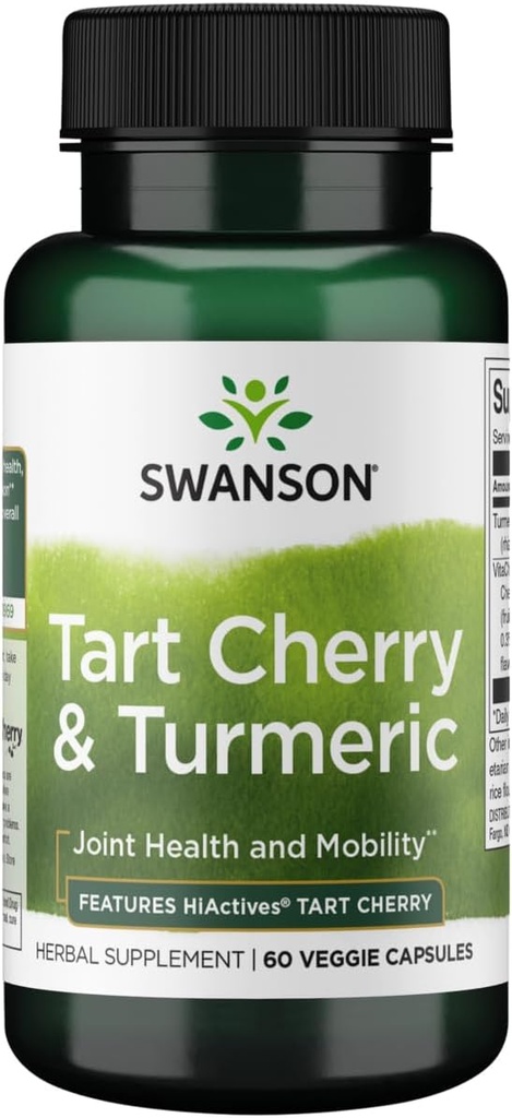Swanson Hiaktifs Tart Cherry & Turmeric 60 Veg Capsules