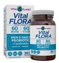 Vital Planet - Vital Flora Men's Daily Probiyotik, 60 Milyar CFU, 60 Diverse Strains, 7 Organik Prebiyotik, Immune Support, Gas Relief, Colon and Digestive Health Probiyotiks for Men 30 Capsules