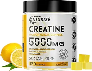 Kreatin Monohidrat Gummies, 120 mg Magnezyum Kompleksi ve Erkekler ve Kadınlar için L-Threonate, Enerji Desteği 1 Pack