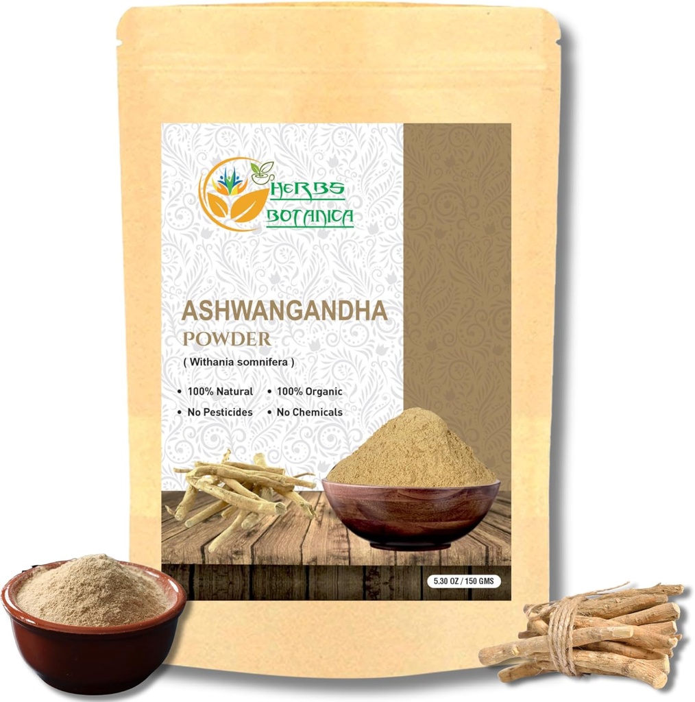 Βότανα Botanica Ashwagandha Root Powder Withania Somnifera Powder Ashwaganda Ayurvedic φυτικό συμπλήρωμα Υποστήριξη και δύναμη 5.3 oz