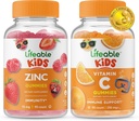 Lifeable çinko Kids + Vitamin C Kids, Gummies Sche - Great Tasting, Vitamin Supplement, Gluten Free, GMO Free, Chewable Gummy Gummy
