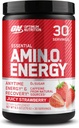 Optimum Nutrition Amino Energy - Προ προπόνηση με πράσινο τσάι, BCAA, Αμινοξέα, Κετό Φιλικό, Πράσινο εκχύλισμα καφέ, σκόνη ενέργειας - Juicy Φράουλα Burst, 30 Σερβίρει (Packaging May Vary)