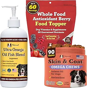 Doğal Köpek Şirketi Skin & DHA, ve Köpekler için Antioksitler, Sağlıklı Cilt, Shiny Coat ve Genel Wellness Kuru Cilt Yardımı ve Enhancing Dog Coat Shineee