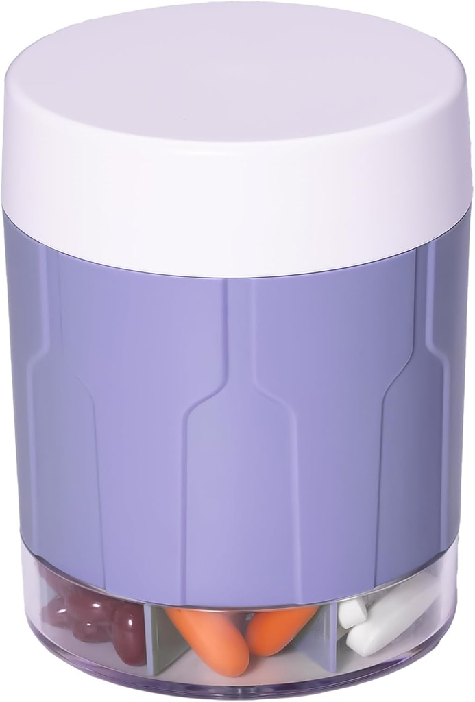 Betife Extra Large Supplement Organizer,Weekly Pill Organizer Şişe, Daily Pill Chicken with 7 Büyük Karşılaştırmalı, Organizel 7 Gün Vitamin İlaç,21 etiket ve bir temizlik fırça (Purple)