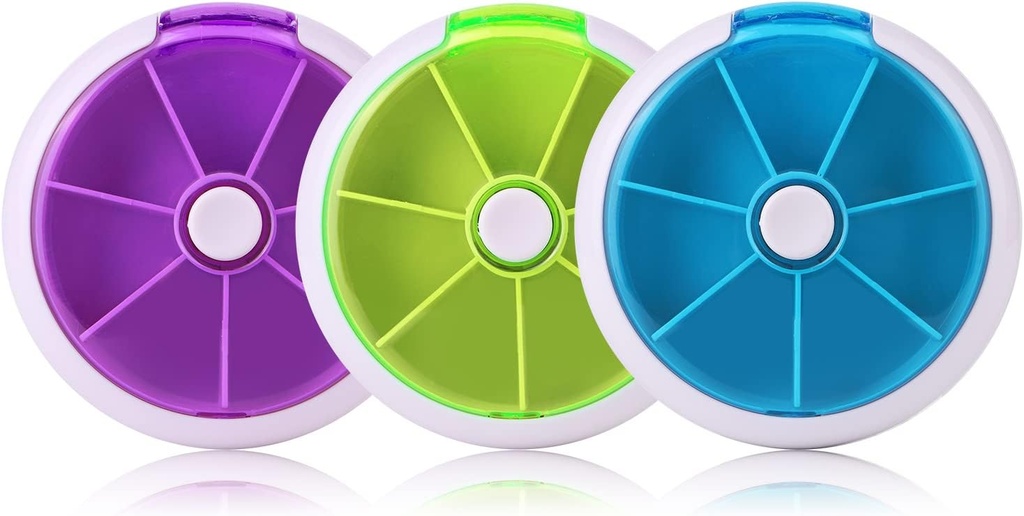 Creative Portable Mini 7 Gün Haftalık Geometrik Şekil Rotary Meyve Stil Pill Storage Case Box (Mixed Color)