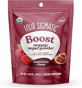 Four Sigmatic Calm Super Toz | Organik Superfood Toz Magnezyum Citrate, Organik Chamomile Extract ve Tremella Mushroom Extract | Blueberry Drink Mix (4.94 oz.)