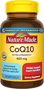 Nature Made CoQ10 400mg, Dietary Supplement for Heart Health Support, 40 Softgels, 40 Day Supply