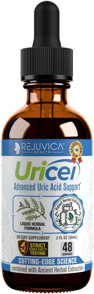 Uricel - Gelişmiş Uric Acid Support & Cleanse Supplement - Ortak & Kidney Desteği - Daha İyi Absorpsiyon için Sıvı Teslimat - Tart Cherry, Chanca Piedra, Celery Seed & Turmeric - 2 fl ozz